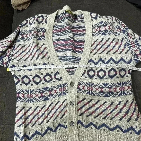 Vintage‎ OshKosh B’Gosh Size Large Men’s Cardigan Bill Cosby Style Buttons Retro - Picture 7 of 10